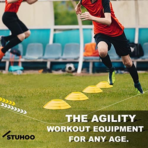 סט ציוד אימונים של Stuhoo Agility | ציוד אימוני כדורגל לילדים | ציוד אימון מהירות סולם זריקות עם